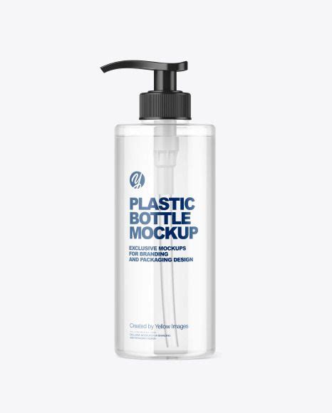 Download Clear Plastic Lotion Bottle with Batcher Mockup